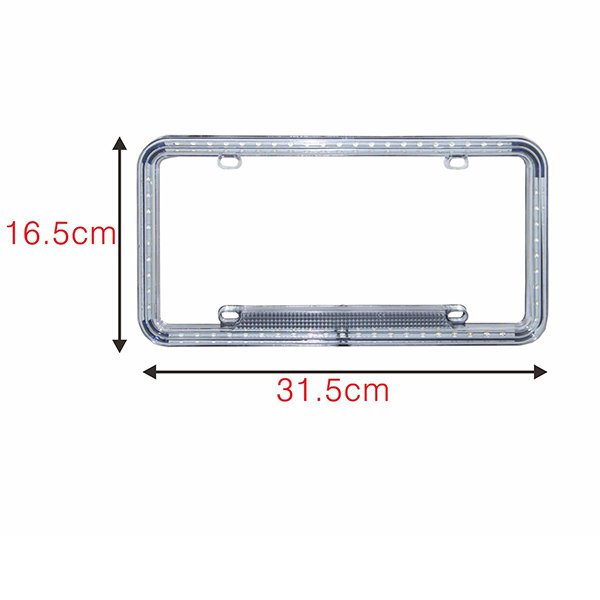 Led license plate frame adjustable decorative stainless steel alloy car license plate frame