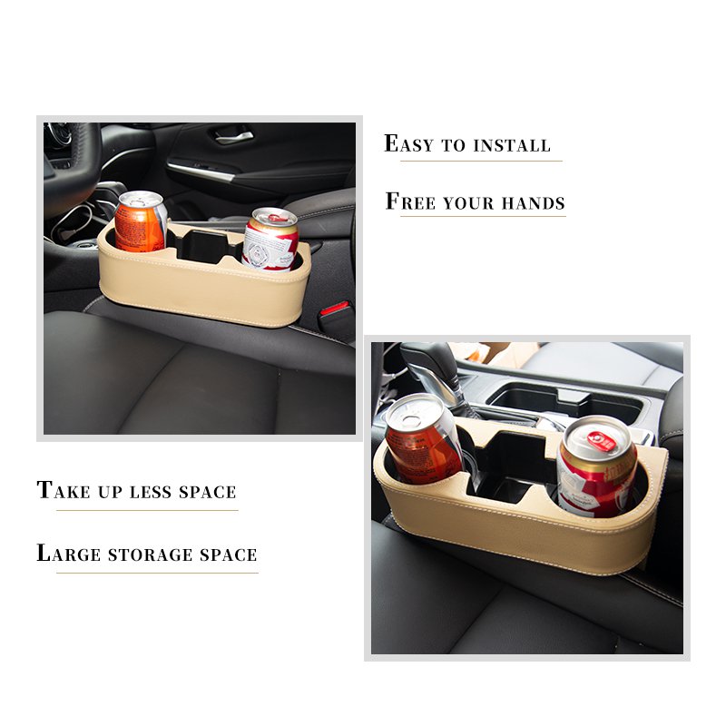 CARFU Car Accessories 2021 Cup Holder OEM/ODM FACTORY Price Universal Seat Cup Holder Leather Multifunctional Car Drink Holder