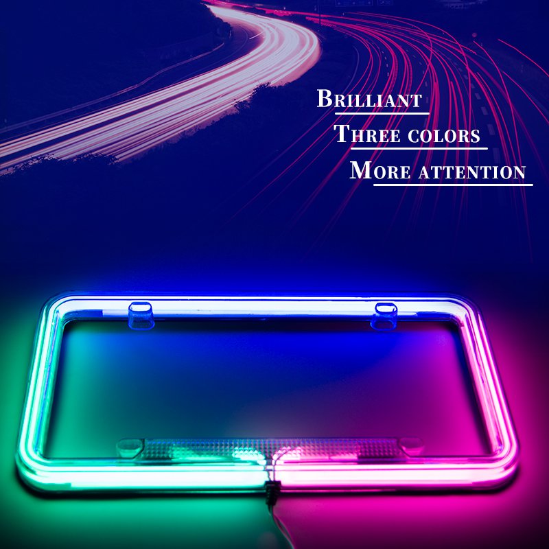 Neon lights license plate holder OEM custom license plate frame