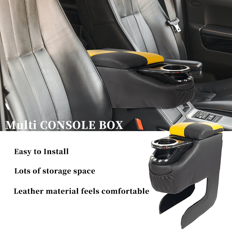 Wood car car seat organizer box Hot sell Middle East and Europe universal  car armrest - Carfu Group