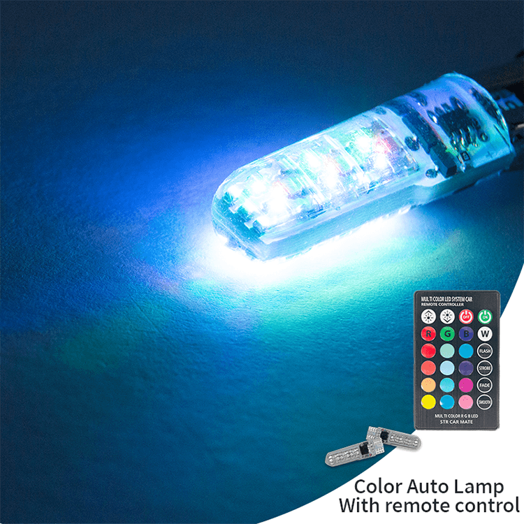 T10-5050-6SMD RGB interior mood lighting strobe t10 flashing led lighting car Light RGB 16 Color Mode With Remote Controller