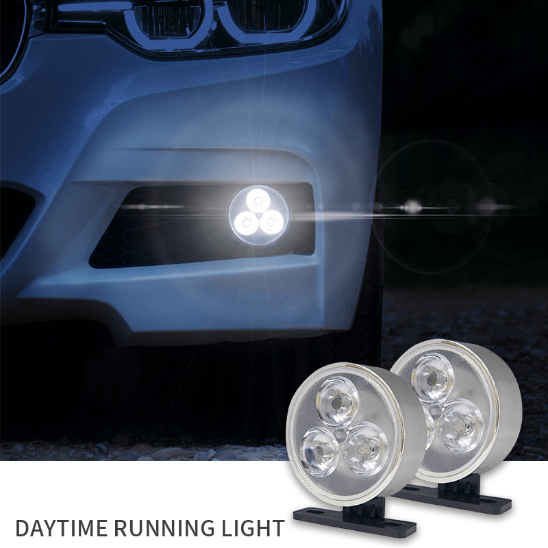 CARFU Car Accessories Universal Car Daytime Running Light Car Accessories Light 3 LED Fog Driving Light 12V