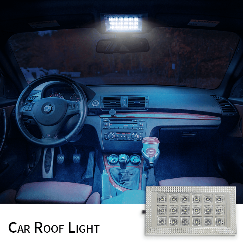 Carfu Car Accessories LED Car Roof Lights Rectangle  Light for Car interior Light Reading Light　AC-1939A