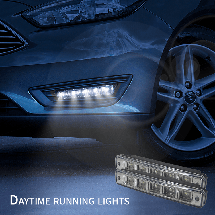 CARFU Car Accessories Universal Car Daytime Running Light Car Accessories Light 6 LED Fog Driving Lamp 12V 0.5W